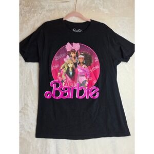 Barbie Black Graphic T Shirt Women's Medium Cotton Fun Fashion